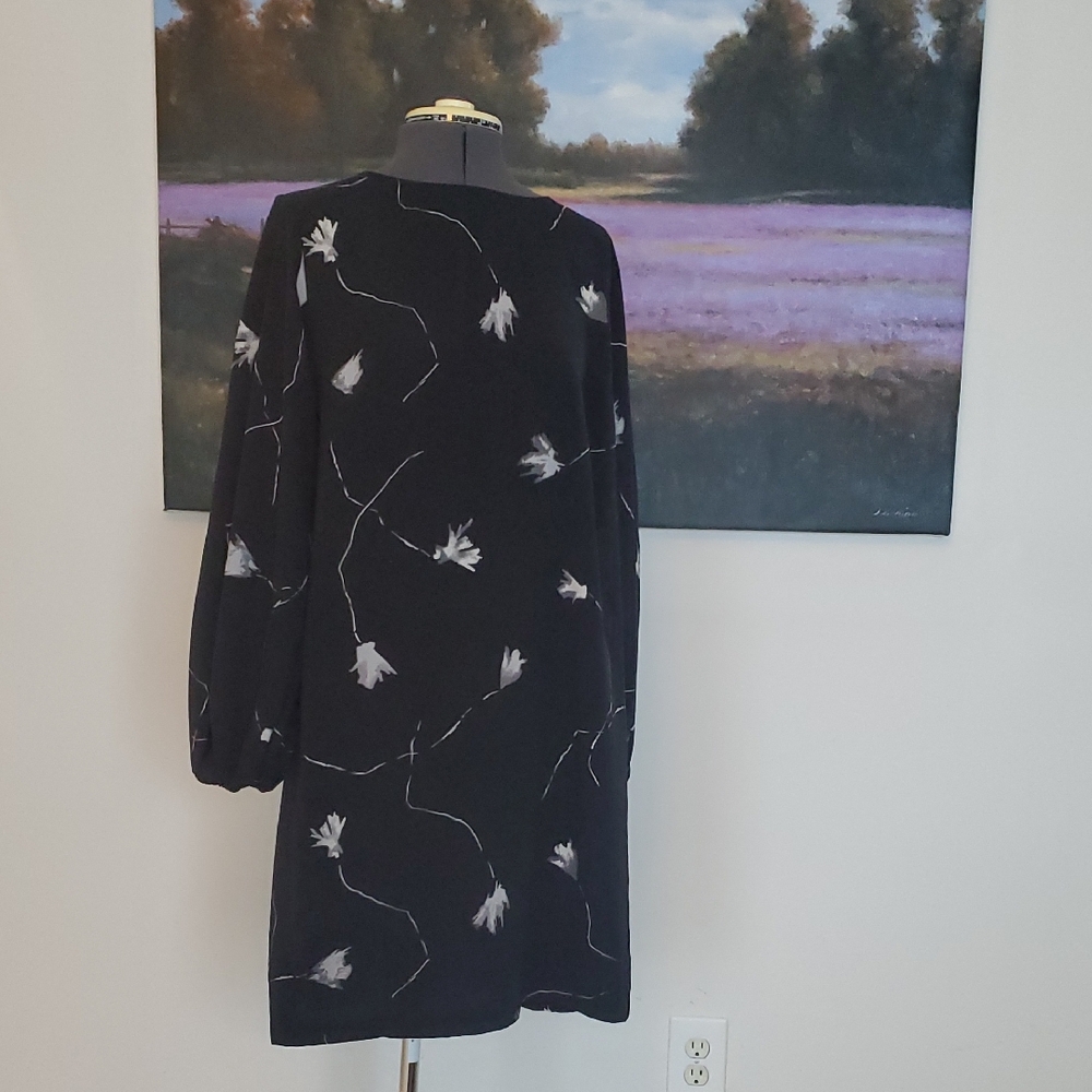 A New Day Black and White Floral Dress